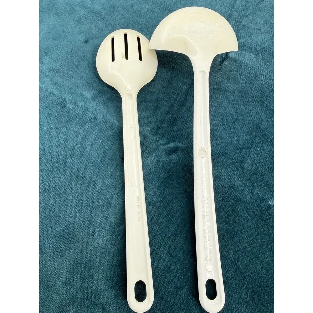 Vintage Ultratemp Robinson Knife Co USA Ladle Slotted Spoon Utensil Set